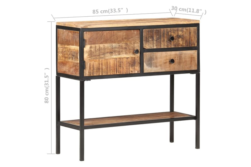 Skänk 85x30x80 cm grovt mangoträ - Brun - Förvaring - Förvaringsmöbler - Sideboard & skänk