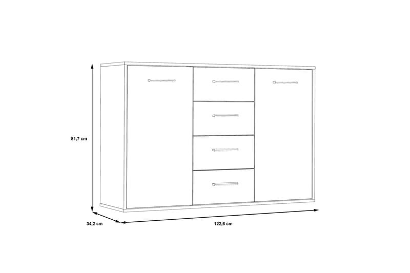 Skänk Barnitz 34x123 cm - Vit - Förvaring - Förvaringsmöbler - Sideboard & sk�änk