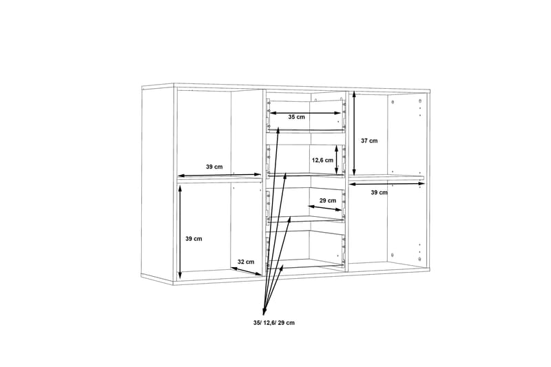 Skänk Barnitz 34x123 cm - Vit - Förvaring - Förvaringsmöbler - Sideboard & skänk