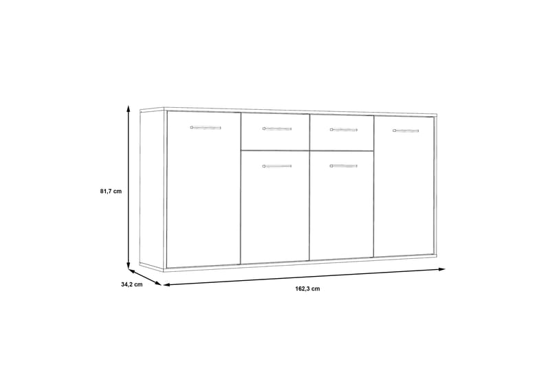 Skänk Barnitz 34x162 cm - Grå - Förvaring - Förvaringsmöbler - Sideboard & skänk