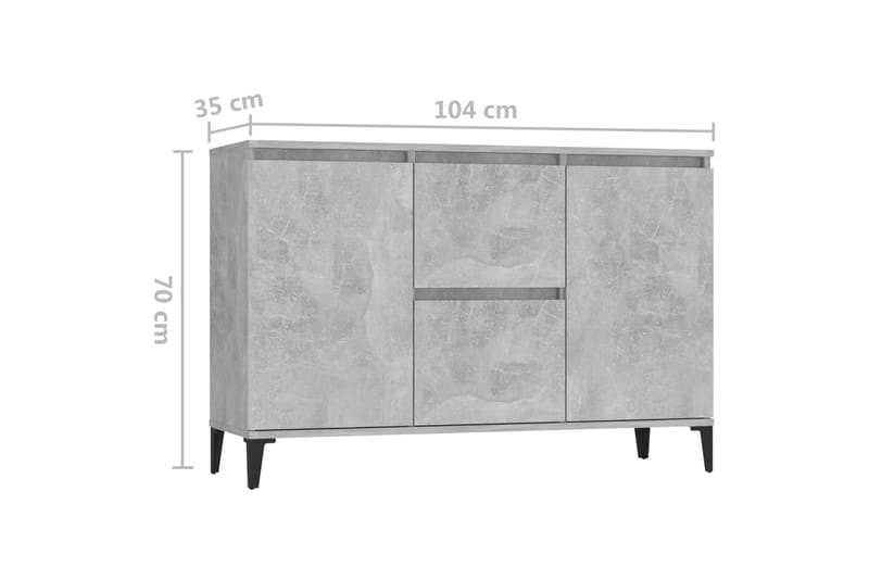 Skänk betonggrå 104x35x70 cm spånskiva - Betonggrå - Förvaring - Förvaringsmöbler - Sideboard & skänk