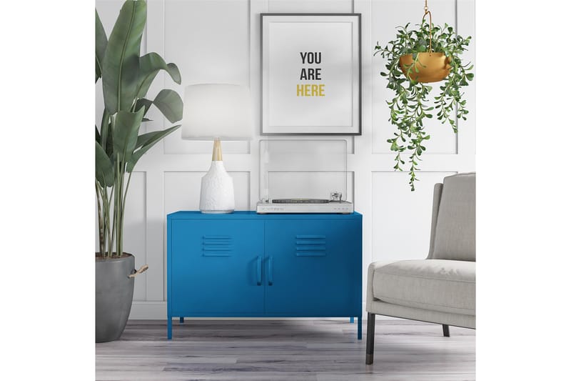 Skänk Cache 100x40 cm 2 Dörrar Blå - Novogratz - Förvaring - Förvaringsmöbler - Sideboard & skänk