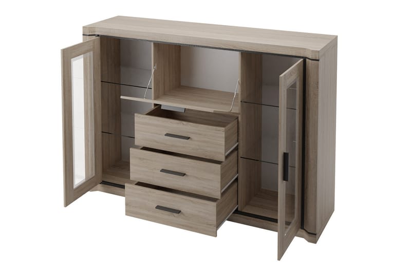 Skänk Dallas 157x43,5x111 cm - Beige/Grå - Förvaring - Förvaringsmöbler - Sideboard & skänk