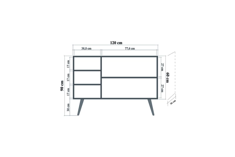 Skänk Gillberga 120 cm - Brun - Förvaring - Förvaringsmöbler - Sideboard & skänk