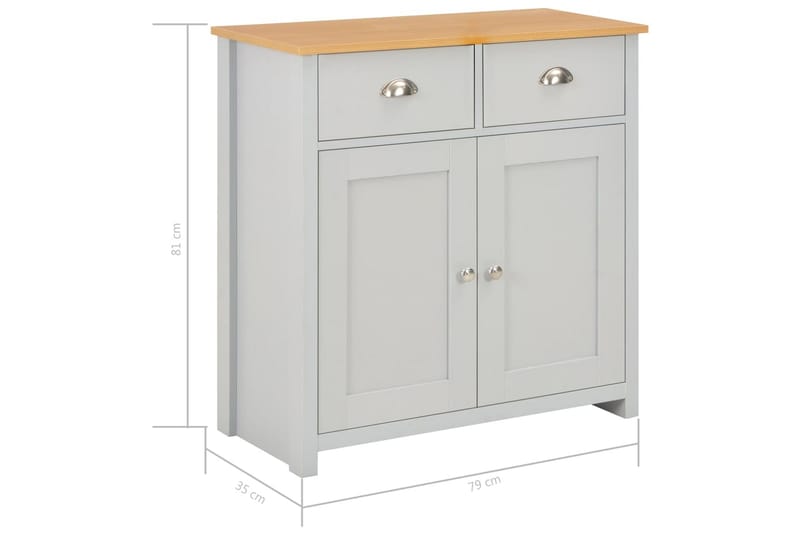 Skänk grå 79x35x81 cm - Grå - Förvaring - Förvaringsmöbler - Sideboard & skänk