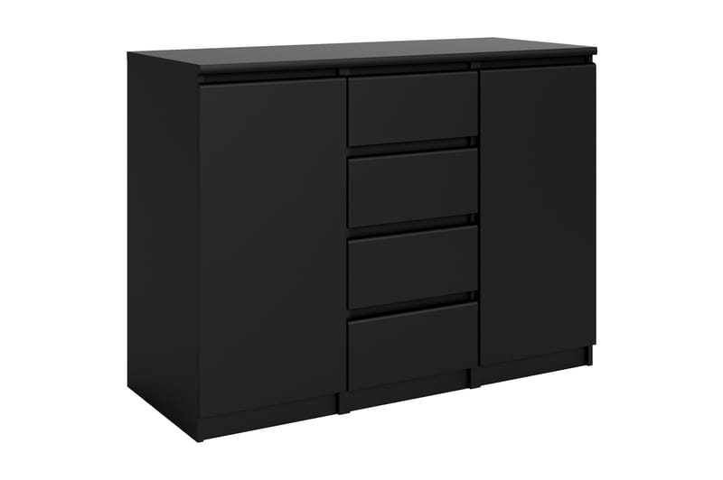 Skänk Lerna 121 cm 2 Dörrar 4 Lådor - Mattsvart - Sideboard & skänk