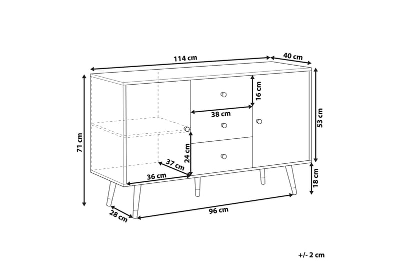 Skänk Majuro 114x40 cm - Ljusbrun - Förvaring - Förvaringsmöbler - Sideboard & skänk