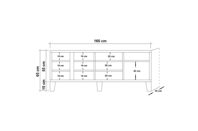 Skänk Masako Trädsilhuett - Brun/Grå - Förvaring - Förvaringsmöbler - Sideboard & skänk