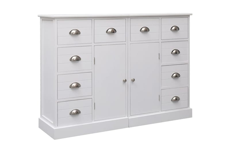 Skänk med 10 lådor vit 113x30x79 cm trä - Vit - Förvaring - Förvaringsmöbler - Sideboard & skänk