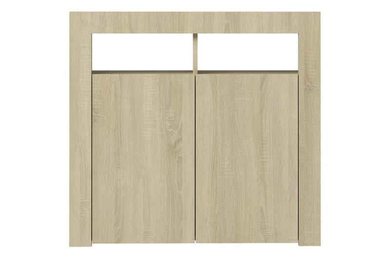 Skänk med LED-belysning sonoma-ek 80x35x75 cm - Brun - Förvaring - Förvaringsmöbler - Sideboard & skänk