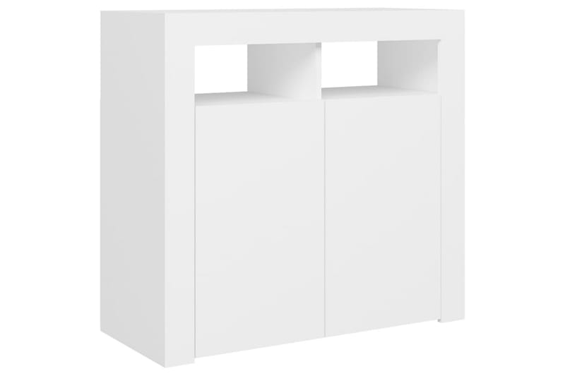 Skänk med LED-belysning vit 80x35x75 cm - Vit - Förvaring - Förvaringsmöbler - Sideboard & skänk