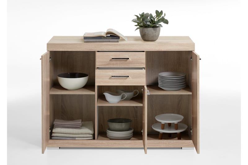 Skänk Rhonda 120 cm Låg - Ljus Ek - Förvaring - Förvaringsmöbler - Sideboard & skänk