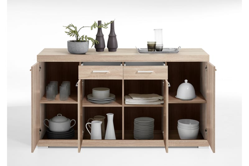 Skänk Rhonda 160 cm Låg - Ljus Ek - Förvaring - Förvaringsmöbler - Sideboard & skänk