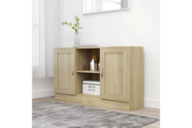 Skänk sonoma-ek 120x30,5x70 cm spånskiva - Brun - Förvaring - Förvaringsmöbler - Sideboard & skänk