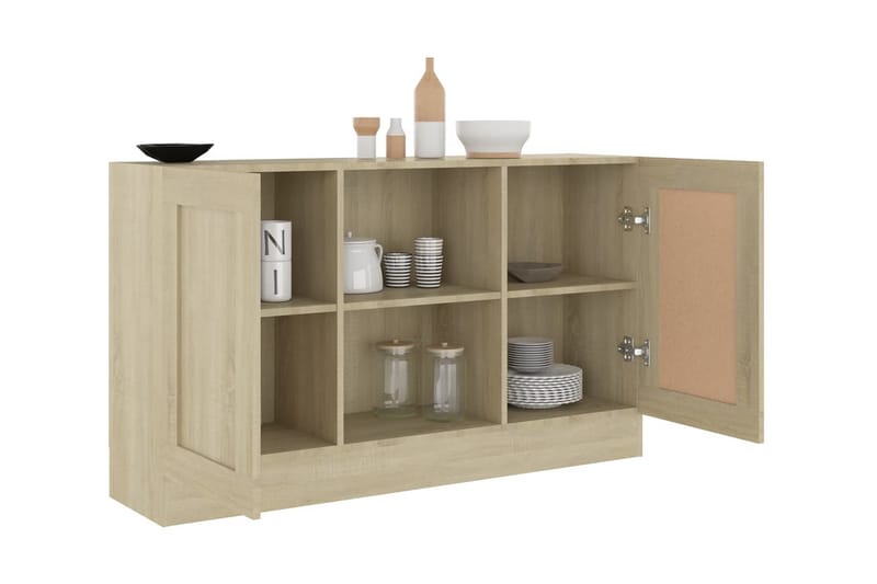 Skänk sonoma-ek 120x30,5x70 cm spånskiva - Brun - Förvaring - Förvaringsmöbler - Sideboard & skänk