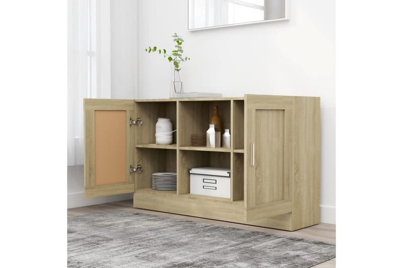 Skänk sonoma-ek 120x30,5x70 cm spånskiva - Brun - Förvaring - Förvaringsmöbler - Sideboard & skänk