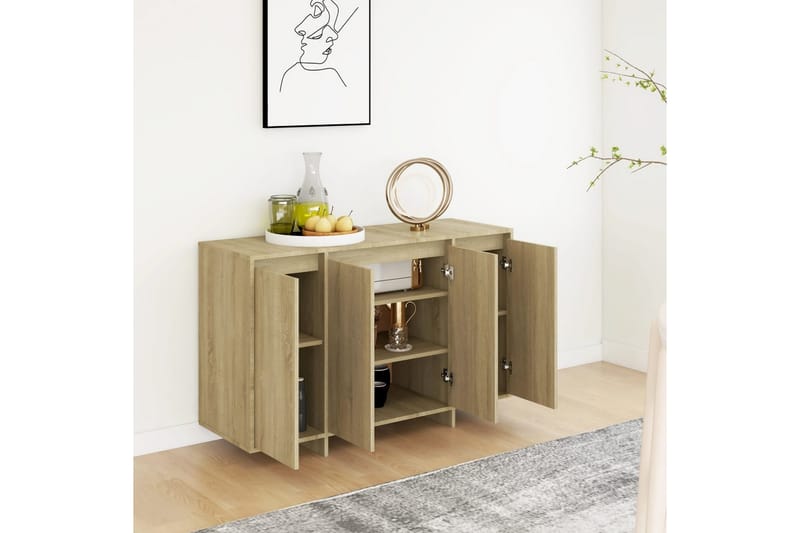 Skänk sonoma-ek 120x41x75 cm spånskiva - Ek - Sideboard & skänk