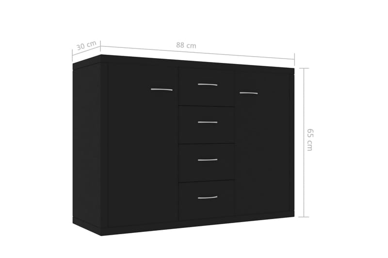 Skänk svart 88x30x65 cm spånskiva - Svart - Förvaring - Förvaringsmöbler - Sideboard & skänk