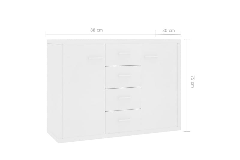 Skänk vit 88x30x65 cm spånskiva - Vit - Förvaring - Förvaringsmöbler - Sideboard & skänk