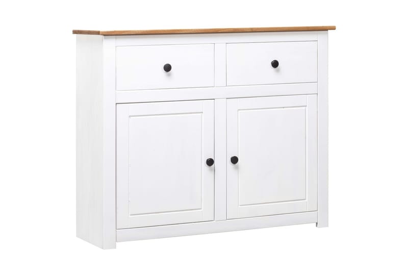 Skänk vit 93x40x80 cm massiv furu panama - Vit - Förvaring - Förvaringsmöbler - Sideboard & skänk