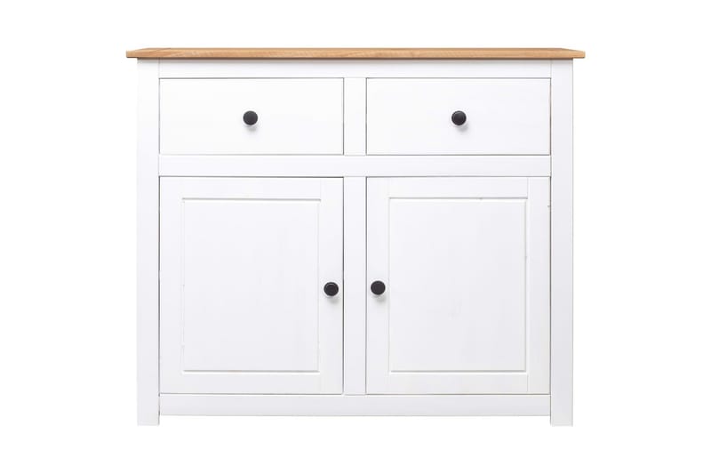 Skänk vit 93x40x80 cm massiv furu panama - Vit - Förvaring - Förvaringsmöbler - Sideboard & skänk