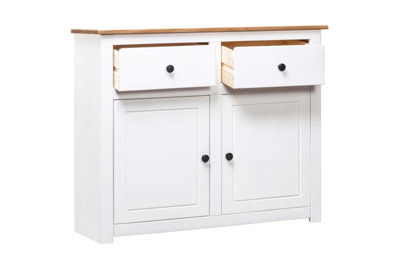 Skänk vit 93x40x80 cm massiv furu panama - Vit - Förvaring - Förvaringsmöbler - Sideboard & skänk