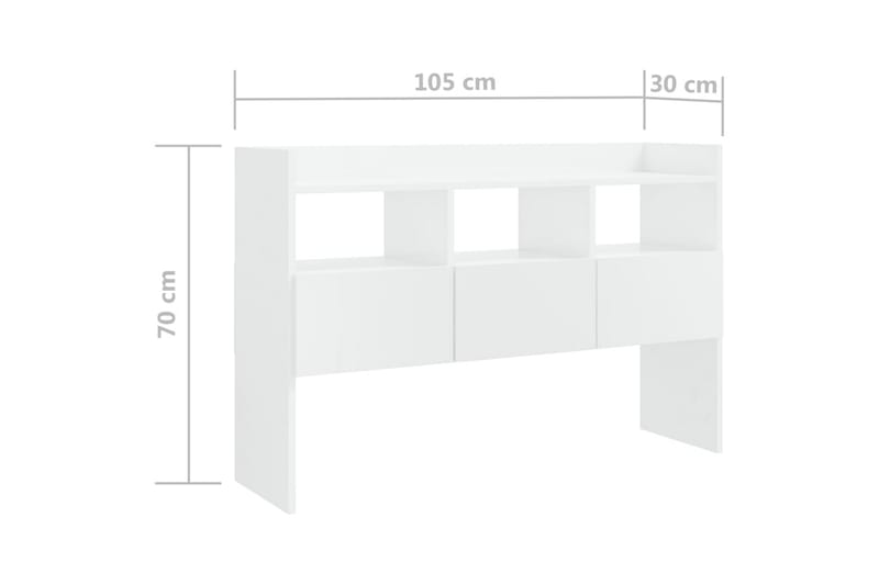 Skänk vit högglans 105x30x70 cm spånskiva - Vit högglans - Förvaring - Förvaringsmöbler - Sideboard & skänk