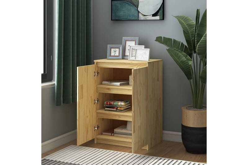 Skänk 60x36x84 cm massivt furuträ - Brun - Förvaring - Förvaringsmöbler - Sideboard & skänk