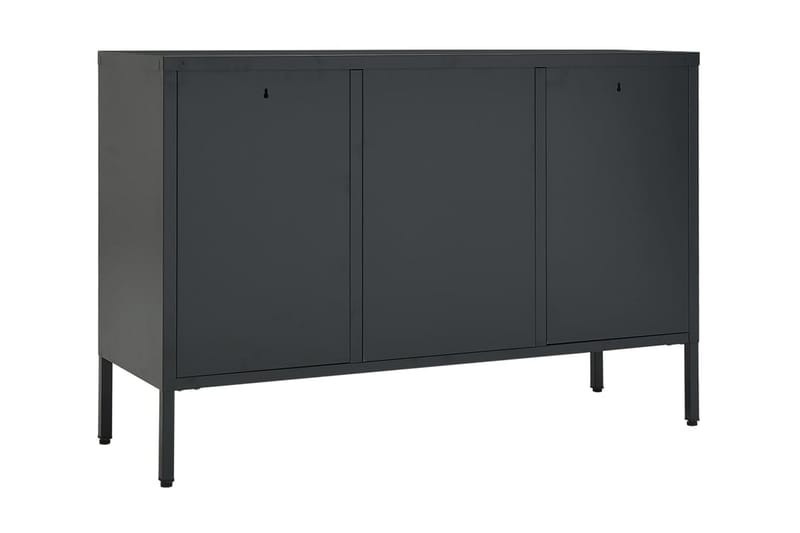 Skänk antracit 105x35x70 cm stål och härdat glas - Grå - Förvaring - F�örvaringsmöbler - Sideboard & skänk