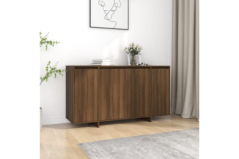 Skänk brun ek 135x41x75 cm spånskiva - Brun - Sideboard & skänk