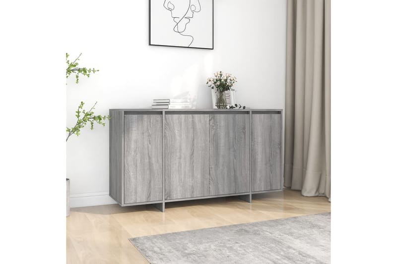 Skänk grå sonoma-ek 135x41x75 cm spånskiva - Grå ek - Förvaring - Förvaringsmöbler - Sideboard & skänk