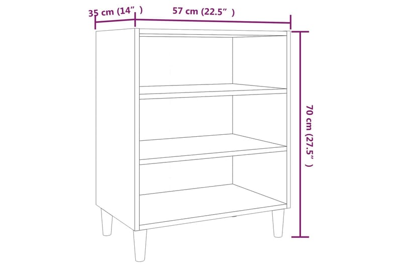 Skänk grå sonoma-ek 57x35x70 cm spånskiva - Grå - Förvaring - Förvaringsmöbler - Sideboard & skänk