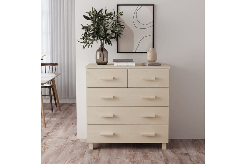 Skänk honungsbrun 79x40x80 cm massiv furu - Honung - Förvaring - Förvaringsmöbler - Sideboard & skänk