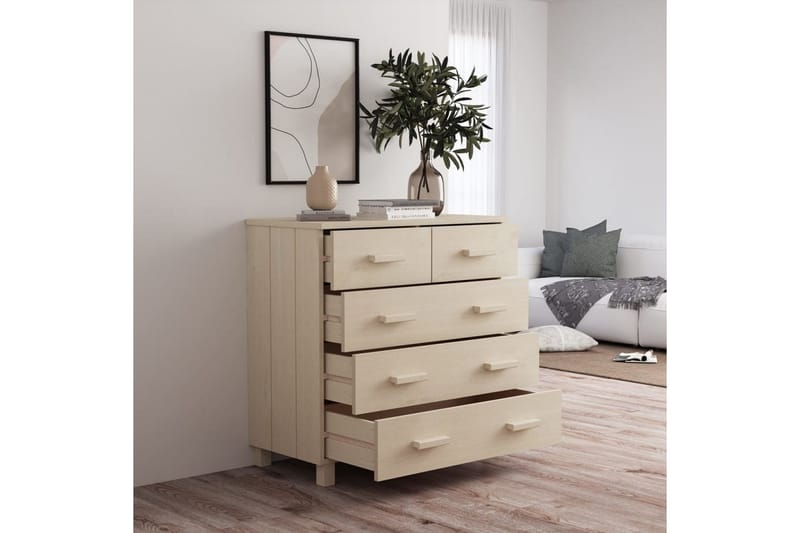 Skänk honungsbrun 79x40x80 cm massiv furu - Honung - Förvaring - Förvaringsmöbler - Sideboard & skänk