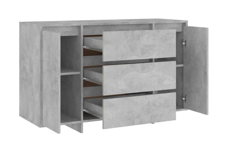 Skänk med 3 lådor betonggrå 120x41x75 cm spånskiva - Betonggrå - Förvaring - Förvaringsmöbler - Sideboard & skänk