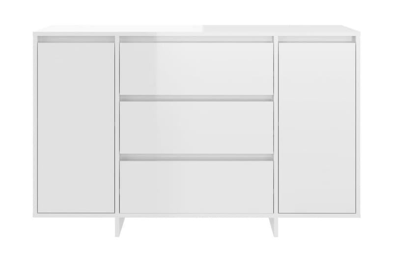 Skänk med 3 lådor vit högglans 120x41x75 cm spånskiva - Vit högglans - Förvaring - Förvaringsmöbler - Sideboard & skänk