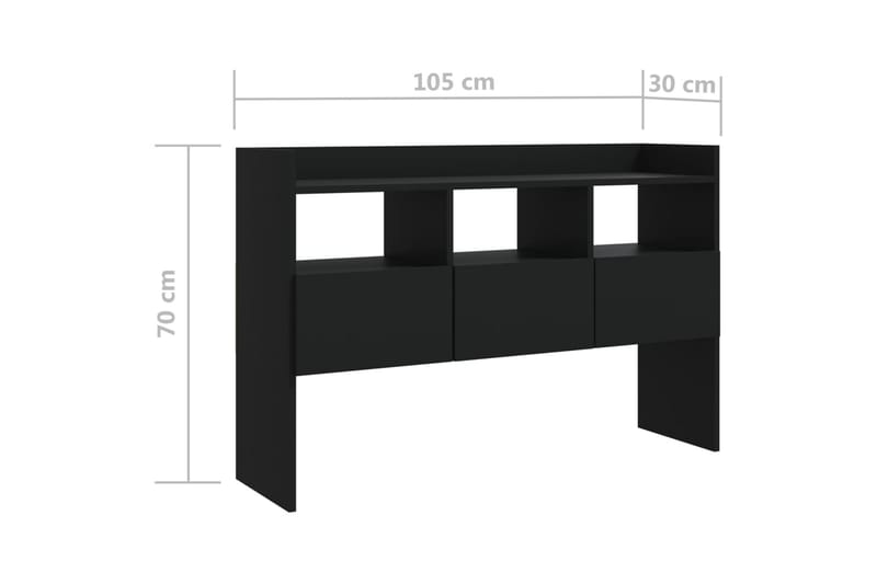 Skänk svart 105x30x70 cm spånskiva - Svart - Förvaring - Förvaringsmöbler - Sideboard & skänk