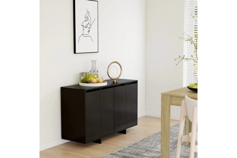 Skänk svart 120x41x75 cm spånskiva - Svart - Förvaring - Förvaringsmöbler - Sideboard & skänk