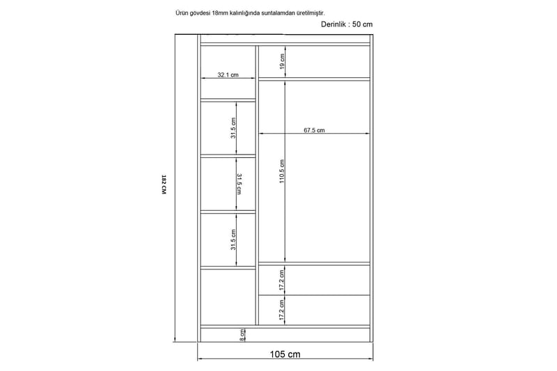 Garderob med Spegel Belaha 105x186 cm - Vit - Förvaring - Garderober & garderobssystem