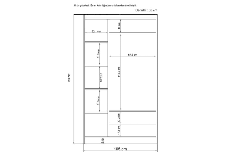 Garderob med Spegel Nilanga 105x186 cm - Vit - Förvaring - Garderober & garderobssystem