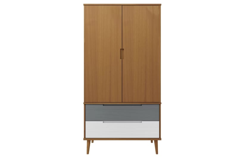 beBasic Garderob brun 90x55x175 cm massiv furu - Brown - Förvaring - Garderober & garderobssystem