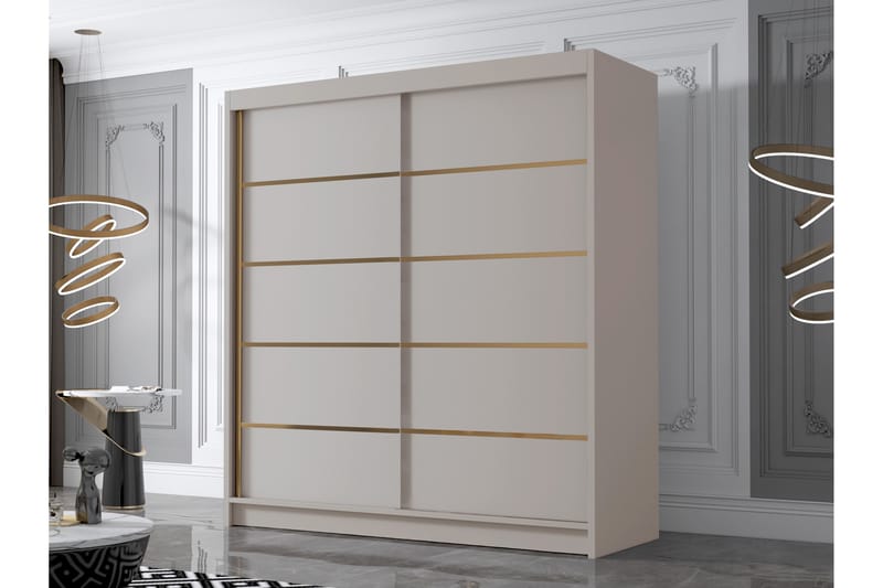 Chavez Garderob 180x215 cm - Beige - Förvaring - Garderober & garderobssystem