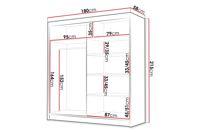 Chavez Garderob 180x215 cm - Beige - Förvaring - Garderober & garderobssystem