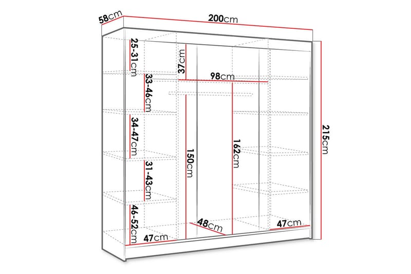 Cyria Garderob 200x215 cm - Beige - Förvaring - Garderober & garderobssystem