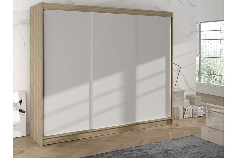 Cyria Garderob 200x215 cm - Beige/Vit - Förvaring - Garderober & garderobssystem