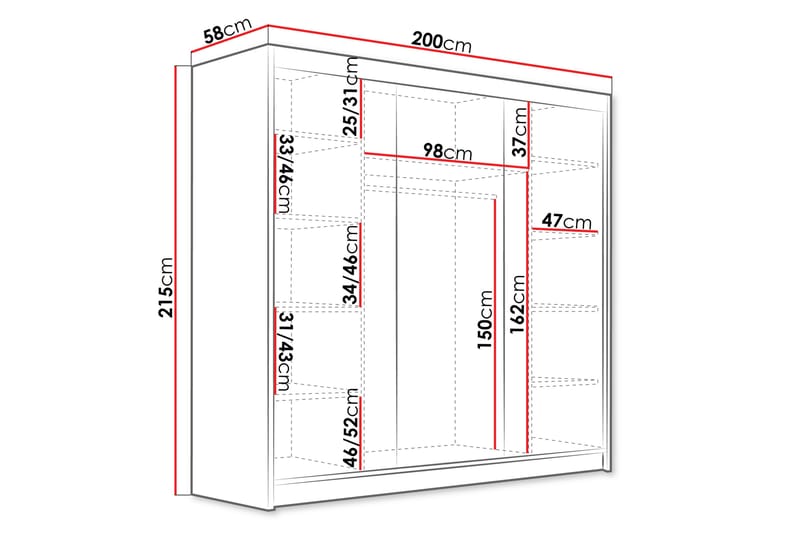 Dianna Garderob 200x215 cm - Beige - Förvaring - Garderober & garderobssystem