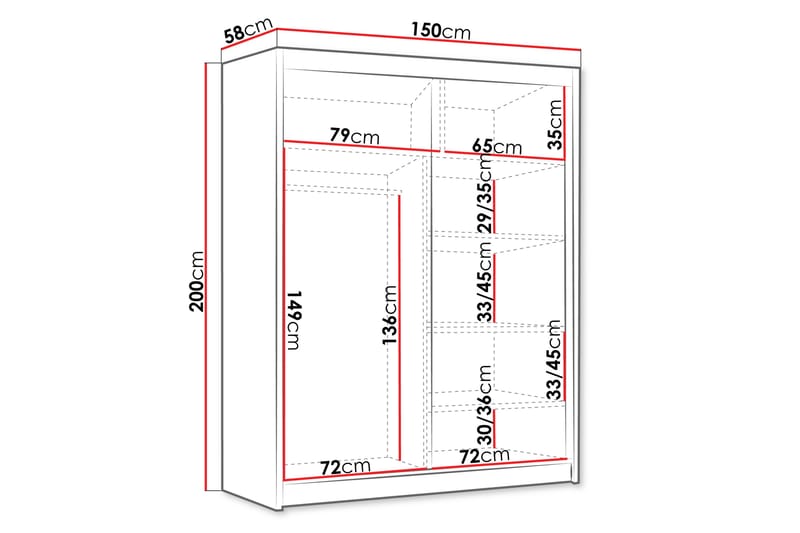 Emet Garderob 150x200 cm - Beige - Förvaring - Garderober & garderobssystem