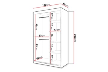 Garderob 120 - Vit|Svart - Förvaring - Garderober & garderobssystem