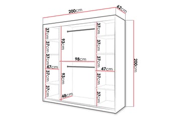 Garderob 200 - Svart|Natur - Förvaring - Garderober & garderobssystem