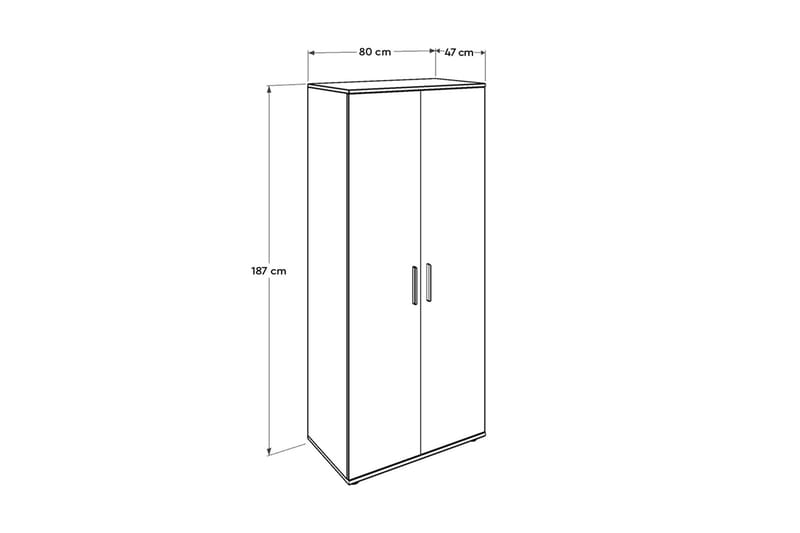 Garderob 80x187 cm - Natur - Förvaring - Garderober & garderobssystem